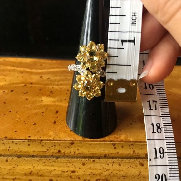 Natural Heliodor Yellow Beryl Sterling Silver Cocktail Ring Size 7 - Picture 8 of 8